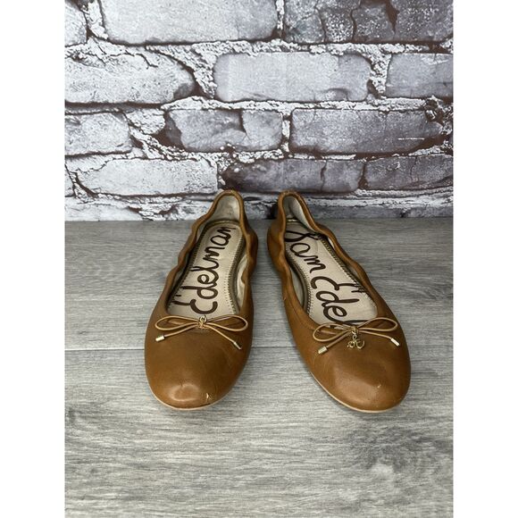 Sam Edelman Felicia Brown Leather Bow Classic Ballet Flats Women Sz 7.5M US/38.5 - Picture 12 of 16